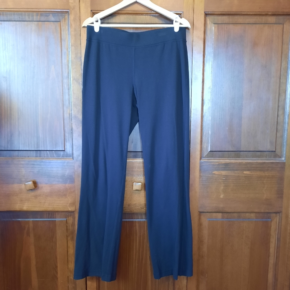 Eileen Fisher Organic Cotton Blend Black Elastic Waist Pull-on Pants Size Small